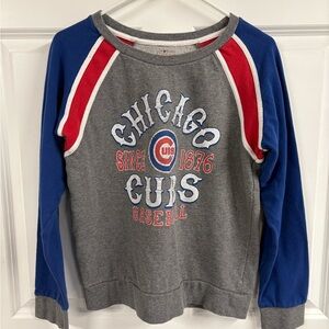 Women's Chicago Cubs 5th & Ocean distressed baseball sweater co medium